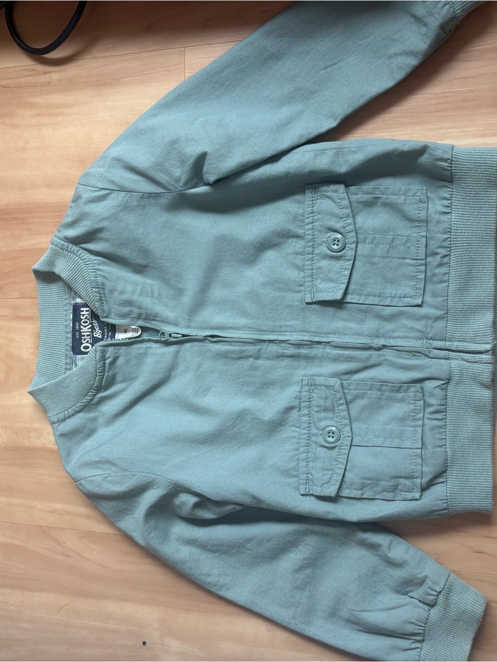 OshKosh B'gosh Kids Sage Green Zip-Up Pocket Jacket